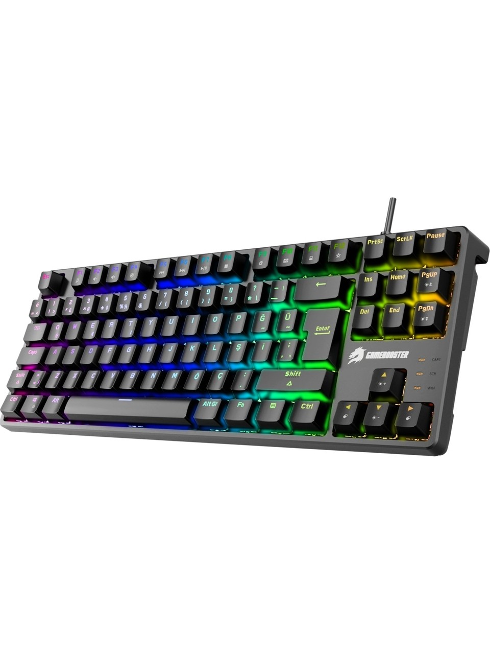 KLAVYE KABLOLU GAMING GAMEBOOSTER G23B ENİGMA TKL RAİNBOW AYDINLATMALI RED SWİTCH MEKANİK SİYAH OYUN KLAVYESİ