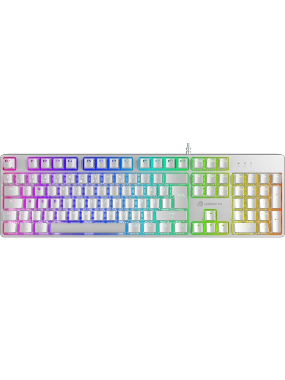 KLAVYE KABLOLU GAMING GAMEBOOSTER G24W ENİGMA RAİNBOW AYDINLATMALI RED SWİTCH MEKANİK BEYAZ OYUN KLAVYESİ