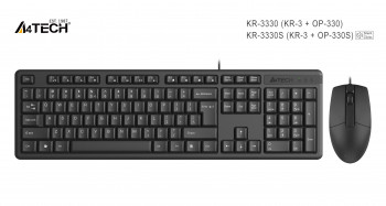 KLAVYE SET A4 TECH KR-3330 Q FN MULTIMEDYA USB SİYAH SET
