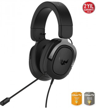 KULAKLIK ASUS TUF GAMING H3 GUN METAL 7.1 3.5MM KULAKLIK