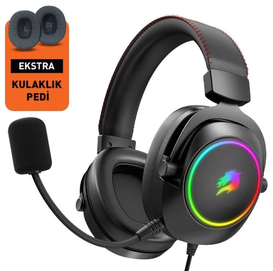 KULAKLIK GAMEBOOSTER H44  RGB USB7.1 SİYAH PROFESYONEL OYUNCU KULAKLIĞI