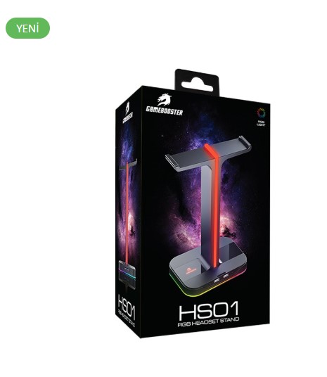 KULAKLIK GAMEBOOSTER HS01 RGB AYDINLATMALI İKİLİ KULAKLIK STANDI
