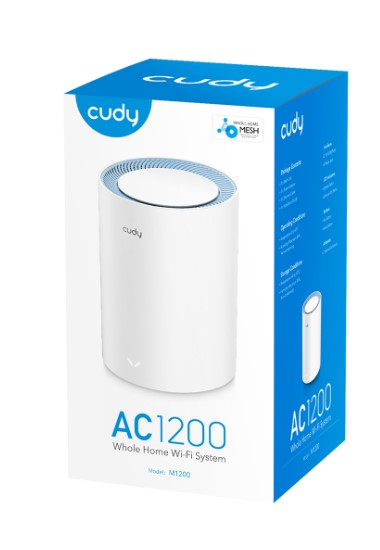 MENZİL GENİŞLETİCİ CUDY M1200 1-PACK AC1200MBPS 2.4GHZ/5GHZ AP/RE/WISP MU-MIMO KABLOSUZ TEKLİ MESH Wİ-Fİ SİSTEMİ