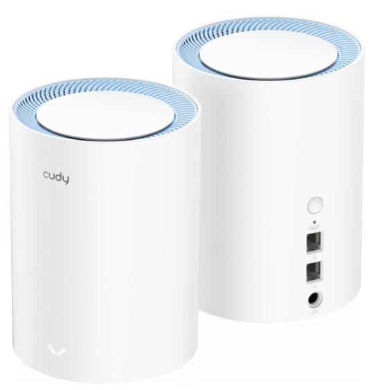 MENZİL GENİŞLETİCİ CUDY M1200 2-PACK AC1200MBPS 2.4GHZ/5GHZ AP/RE/WISP MU-MIMO KABLOSUZ 2'Lİ MESH Wİ-Fİ SİSTEMİ
