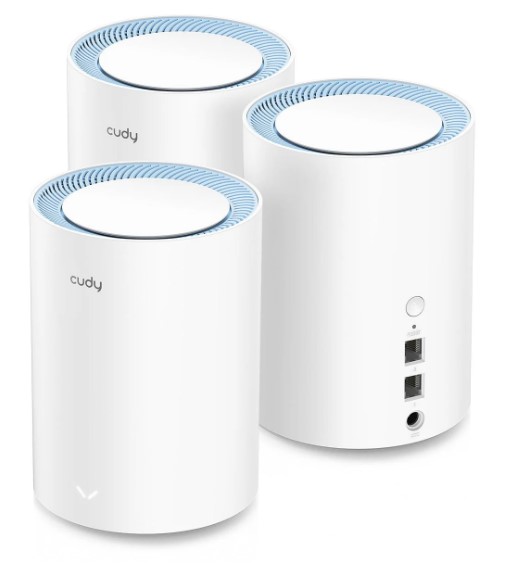 MENZİL GENİŞLETİCİ CUDY M1200 3-PACK AC1200MBPS 2.4GHZ/5GHZ AP/RE/WISP MU-MIMO KABLOSUZ 3'LÜ MESH Wİ-Fİ SİSTEMİ