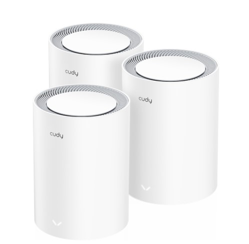 MENZİL GENİŞLETİCİ CUDY M1800 3-PACK AX1800MBPS 2.4/5GHZ AP/RE/WISP GİGABİT MU-MIMO KABLOSUZ 3'LÜ MESH Wİ-Fİ 6 SİSTEMİ