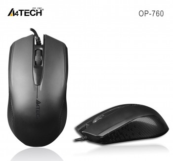 MOUSE A4 TECH OP-760 USB SİYAH V-TRACK 1000 DPI MOUSE