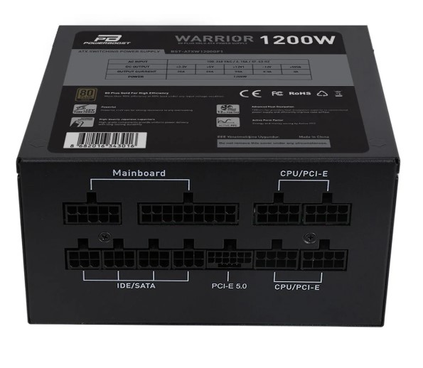 POWER SUPPLY 1200W 80+ GOLDPOWERBOOST BST-ATX1200GF1 WARRIOR PCI-E GEN 5.0 FULL MODÜLER FANLI ATX PSU