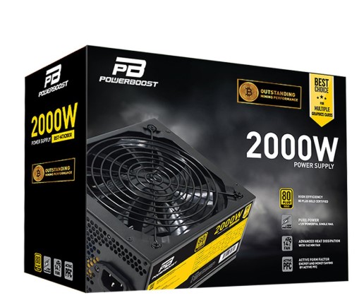 POWER SUPPLY 200W POWERBOOST BST-ATX2000 14CM SİYAH FAN, MİNİNG ATX PSU (RETAİL)