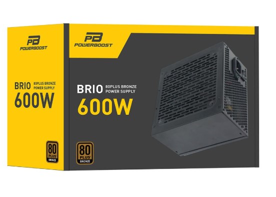 POWER SUPPLY 600W 80+ BRONZE POWERBOOST BST-ATX600BEU BRIO 12CM FANLI ATX PSU (RETAİL BOX)