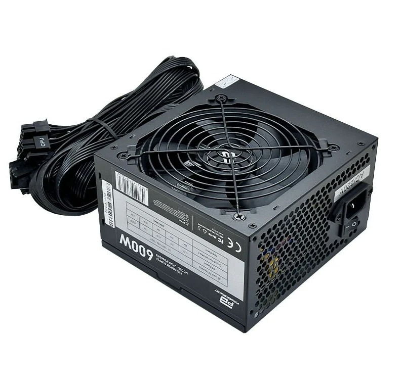 POWER SUPPLY 600W POWERBOOST PB600AB APFC 2*PCI-E 6+2 PİN 12CM SİYAH FANLI ATX PSU (BULK)