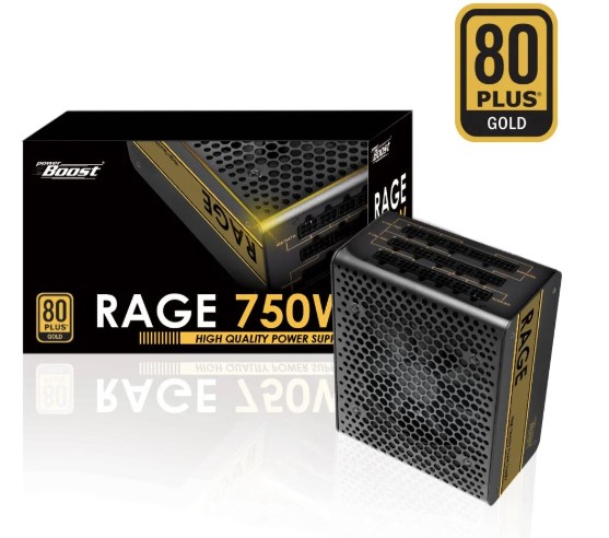 POWER SUPPLY 750W 80+ GOLD POWERBOOST BST-ATX750G RAGE FULL MODÜLER 12CM FANLI ATX PSU