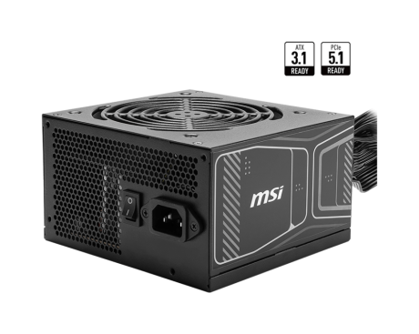 POWER SUPPLY 850W 80+ GOLD MSI MAG A850GN PCIE5 PSU NON-MODULAR