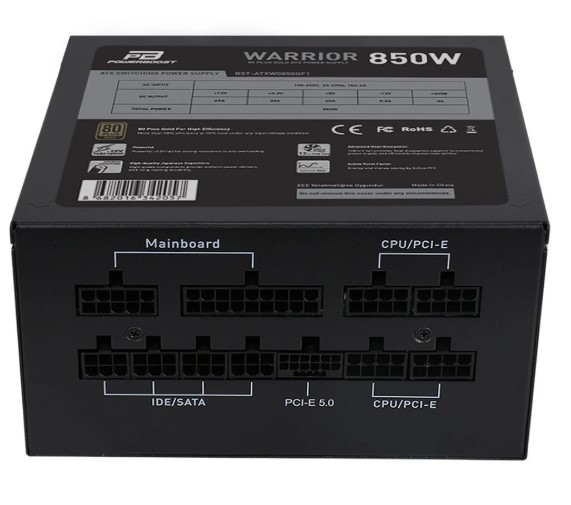 POWER SUPPLY 850W 80+ GOLD POWERBOOST BST-ATX0850GF1 WARRIOR PCI-E GEN 5.0 FULL MODÜLER FANLI ATX PSU