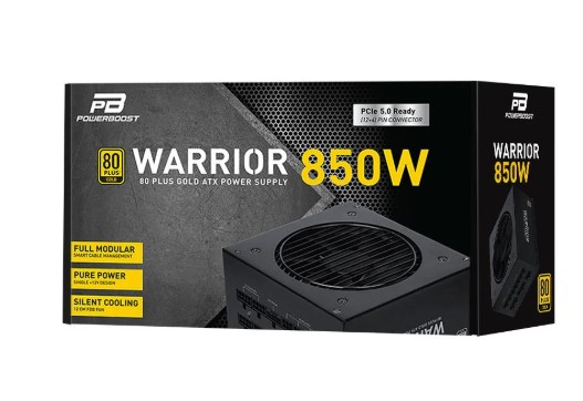 POWER SUPPLY 850W 80+ GOLD POWERBOOST BST-ATX0850GF1 WARRIOR PCI-E GEN 5.0 FULL MODÜLER FANLI ATX PSU
