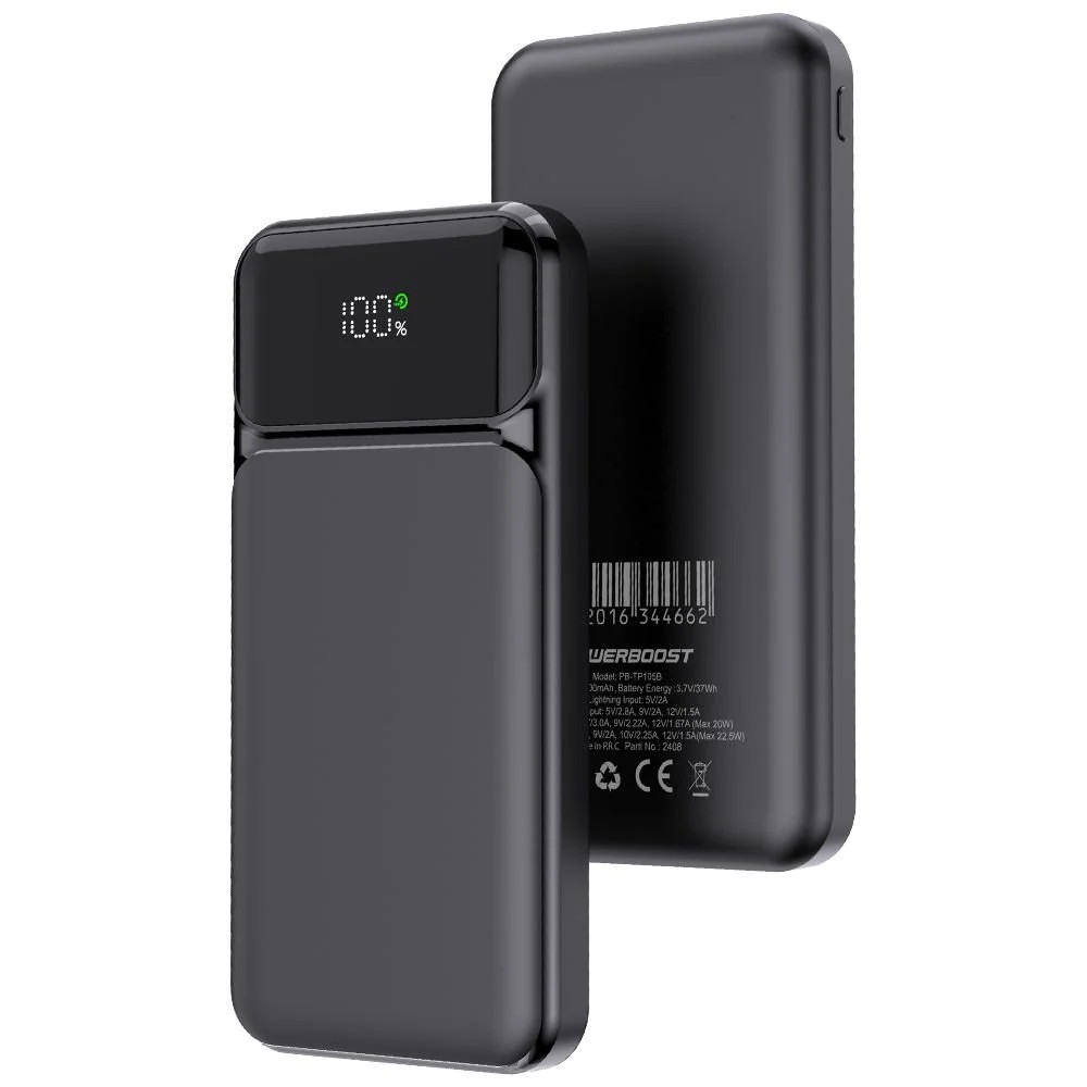 POWERBANK POWERBOOST NIGHT 105B 10.000MAH 22.5W LCD SİYAH TAŞINABİLİR ŞARZ CİHAZI