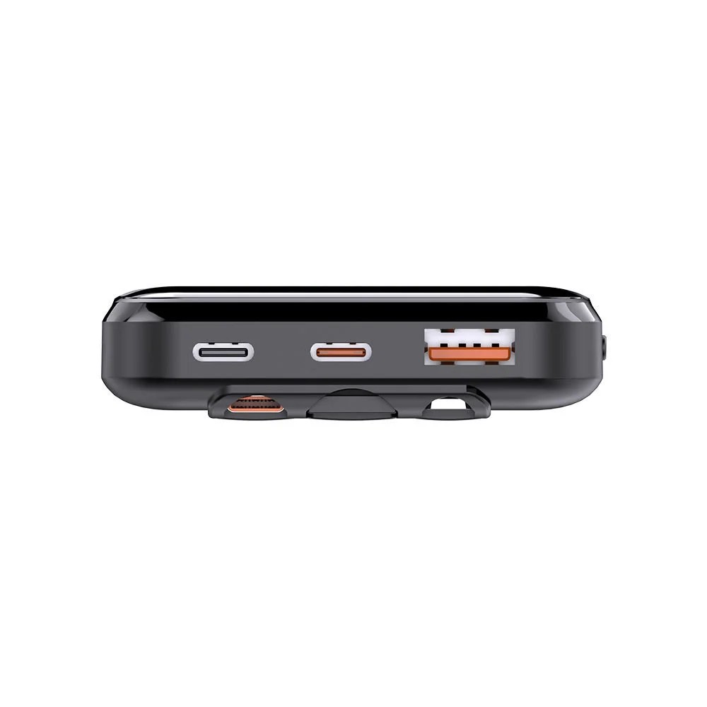 POWERBANK POWERBOOST NIGHT 135B 10.000MAH 22.5W DAHİLİ KABLO LCD GİZLİ LED SİYAH TAŞINABİLİR ŞARZ CİHAZI