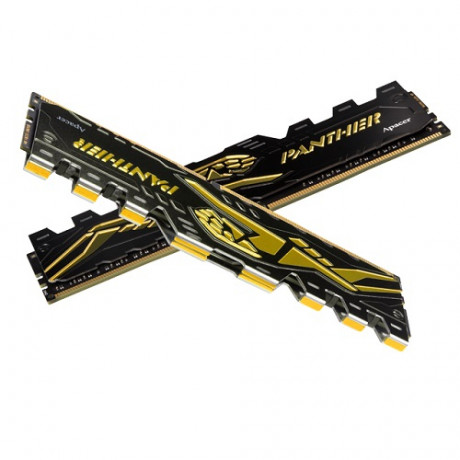 RAM PC 32GB APACER PANTHER BLACK-GOLD 2X16GB 3200MHZ CL16 DDR4 GAMİNG RAM (AH4U32G32C28Y7GAA-2)