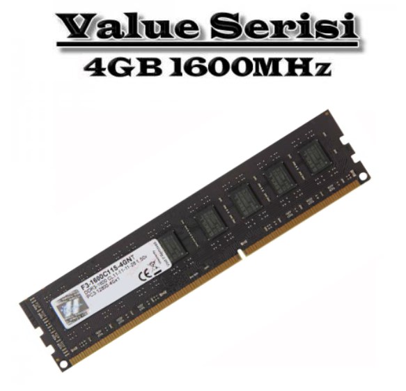 RAM PC 4GB GSKILL VALUE DDR3-1600MHZ CL11 4GB DIMM (512X8)