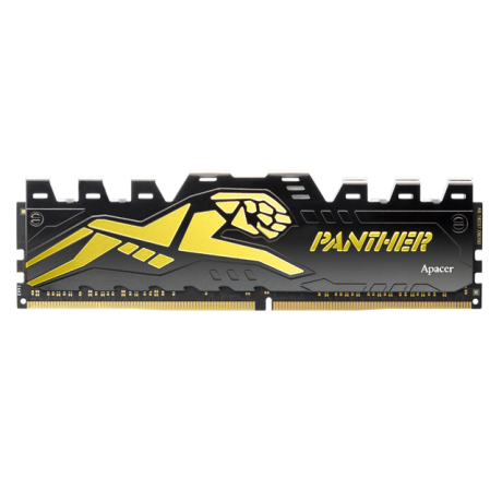 RAM PC 8GB APACER PANTHER BLACK-GOLD 1X8GB 3200MHZ CL16 DDR4 GAMİNG RAM (AH4U08G32C28Y7GAA-1)