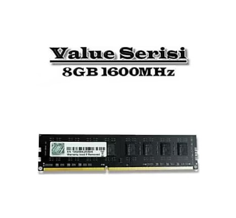 RAM PC 8GB GSKILL VALUE DDR3-1600MHZ CL11 8GB DIMM (256X8)
