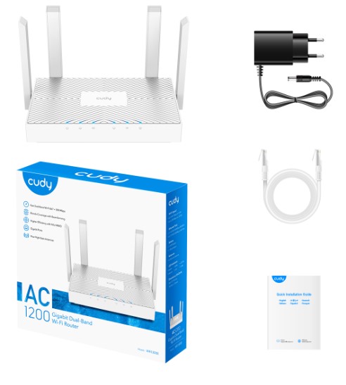 ROUTER CUDY WR1300E AC1200 2.4GHZ/5GHZ 1200MBPS AP/RE/WISP 3*GİGABİT PORT MU-MIMO KABLOSUZ Wİ-Fİ
