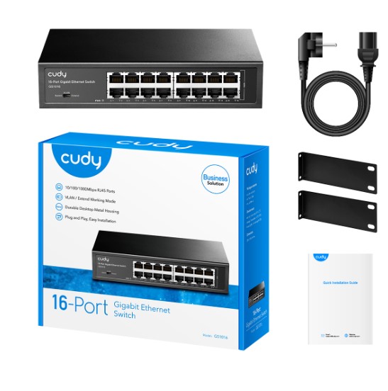 SWİTCH 16 PORT CUDY GS1016 10/100/1000MBPS VLAN&EXTEND MODE 8