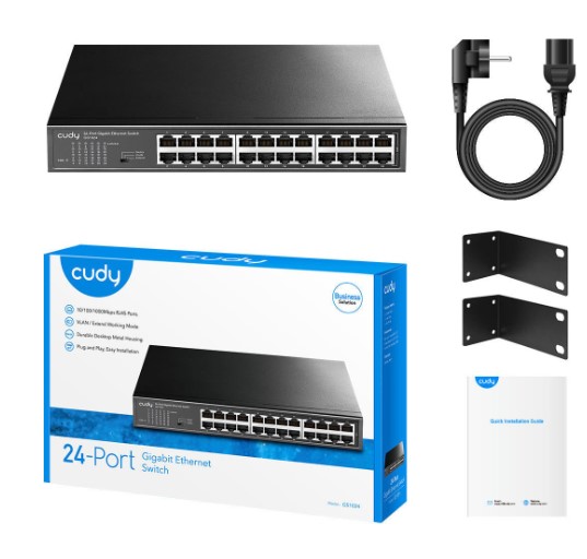 SWİTCH 24 PORT CUDY GS1024 10/100/1000MBPS VLAN&EXTEND MODE 11
