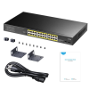 SWİTCH 24 PORT CUDY GS1028PS2 10/100/1000MBPS 2*SFP VLAN&EXTEND 300W 19