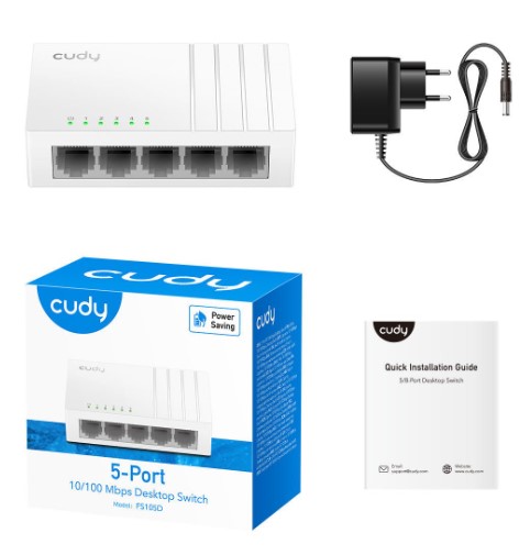 SWİTCH 5 PORT CUDY FS105D 10/100MBPS FAST ETHERNET DESKTOP SWİTCH
