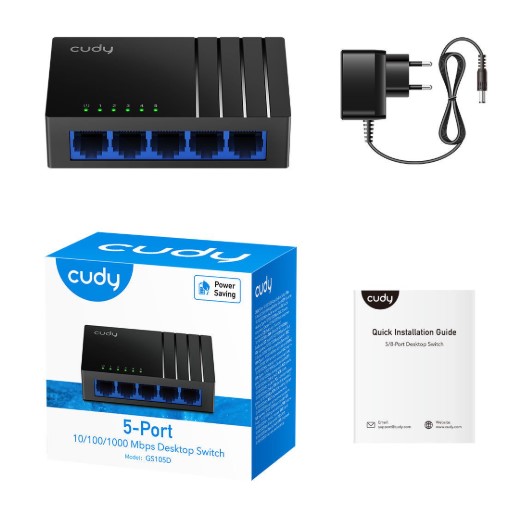 SWİTCH 5 PORT CUDY GS105D 5 PORT 10/100/1000MBPS GİGABİT ETHERNET DESKTOP SWİTCH