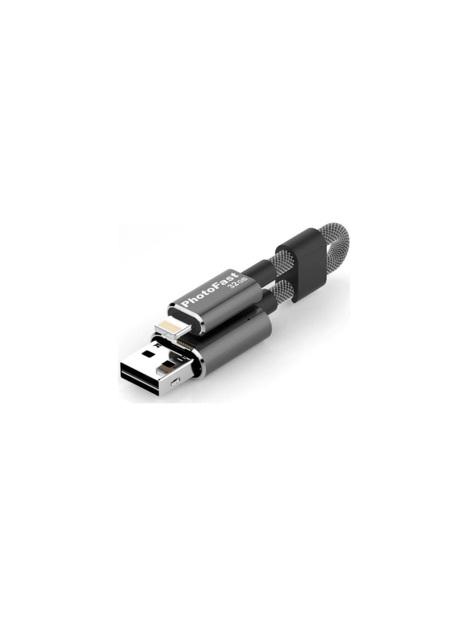 USB BELLEK 32GB PHOTOFAST MEMORİESCABLE GEN3 LİGHTNİNG / USB 3.0 ŞARJ KABLOLU İ-FLASHDRİVE (SİYAH)