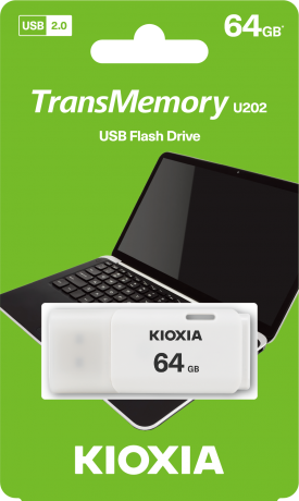 USB BELLEK 64GB USB2.0 KIOXIA BEYAZ USB BELLEK LU202W064GG4