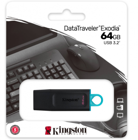 USB BELLEK 64GB USB3.2 GEN1 DTX/64GB EXODİA KINGSTON