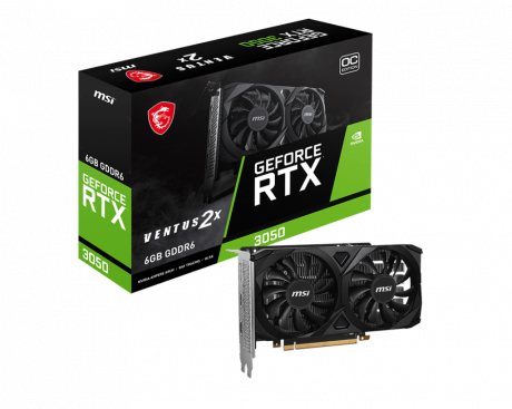 VGA 6GB MSI GEFORCE RTX 3050 VENTUS 2X E 6G OC GD6 96B