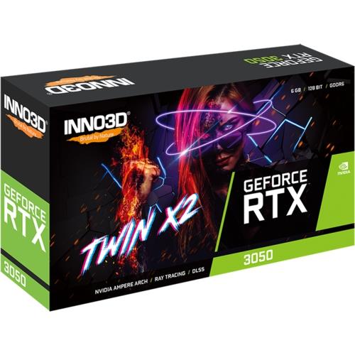 VGA 6GB RTX3050 INNO3D TWIN GDDR6 DVI HDMI DPLAY 96 BİT (N30502-06D6-1711VA60)