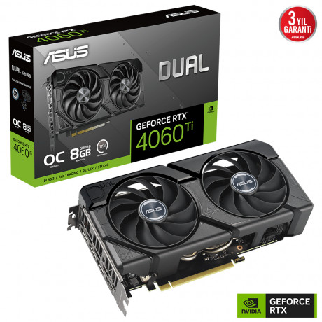 VGA 8GB ASUS DUAL-RTX4060TI-O8G-EVO GDDR6 128BIT